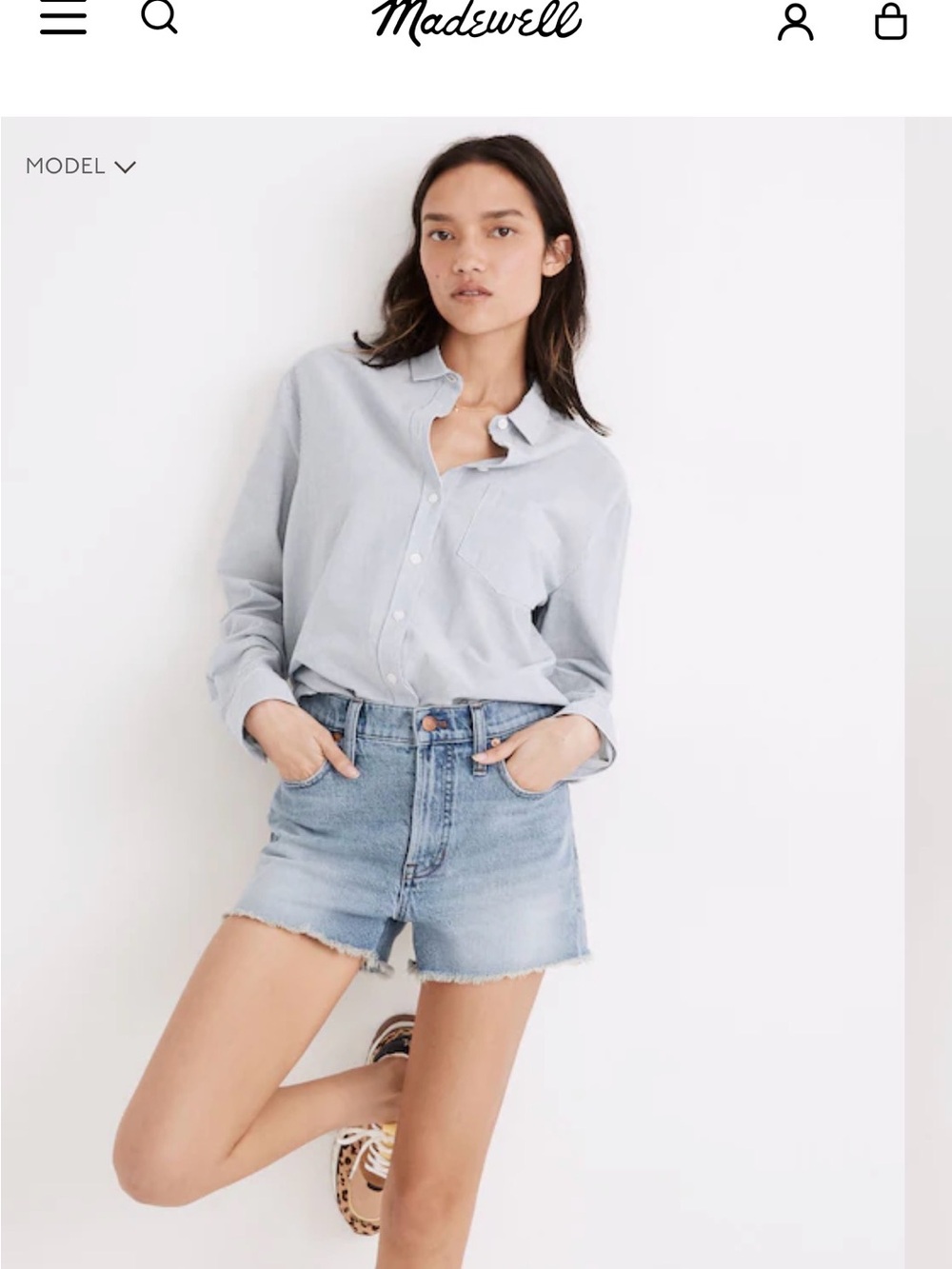 Madewell The Perfect Jean Short SZ. 10 2” Inseam. NWT